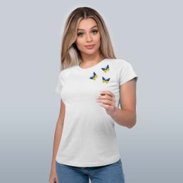 Woment-T-Shirt-Butterflies-Left-MR01-White